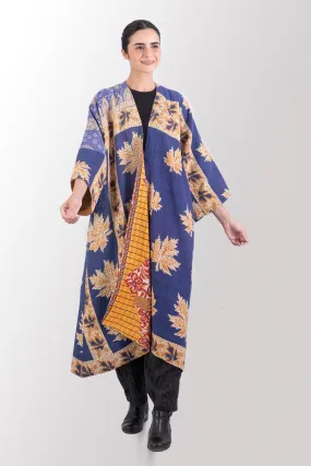 VINTAGE COTTON KANTHA KIMONO MAXI - cv4318-0015a -