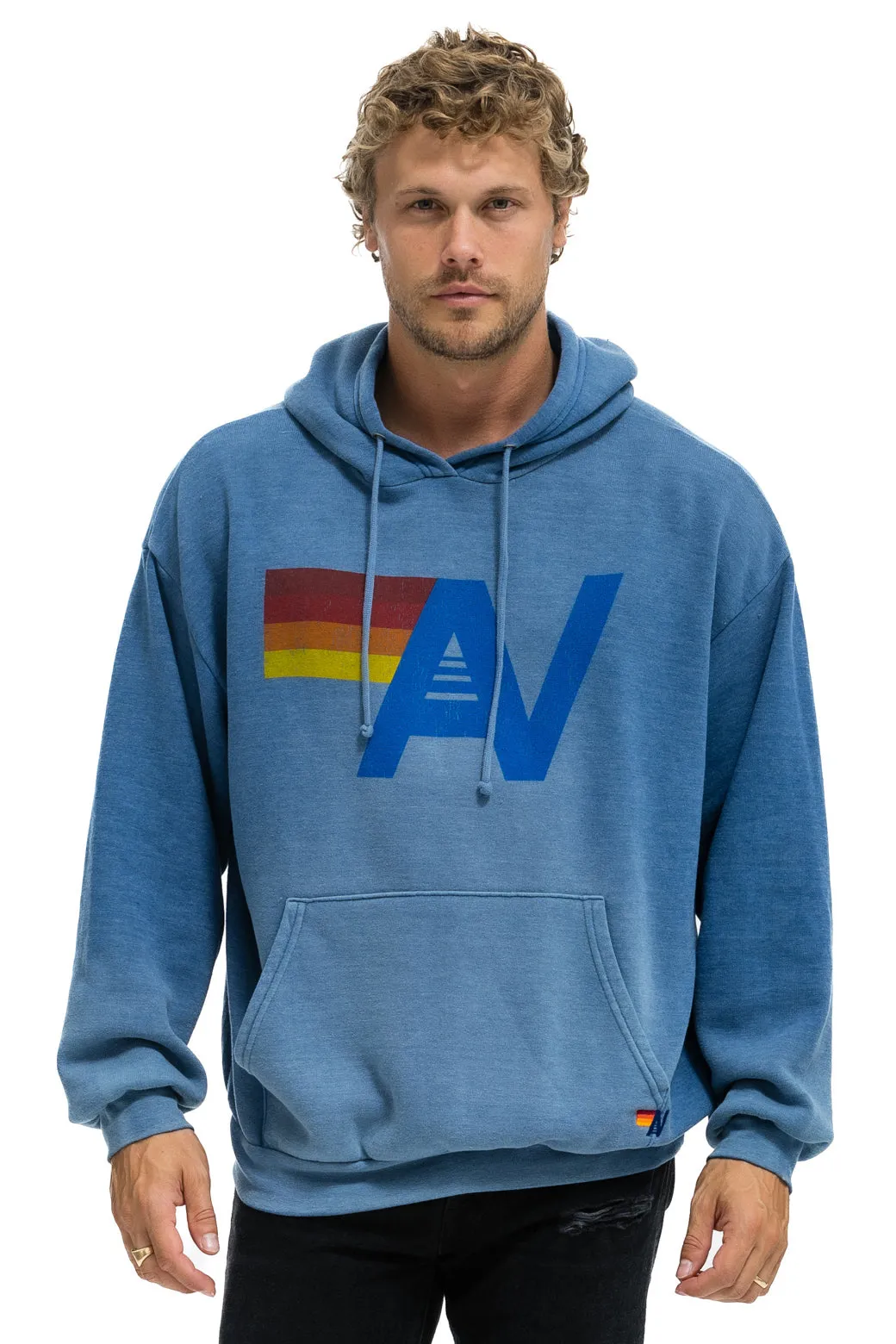 VINTAGE LOGO RELAXED PULLOVER HOODIE - FADED WATER