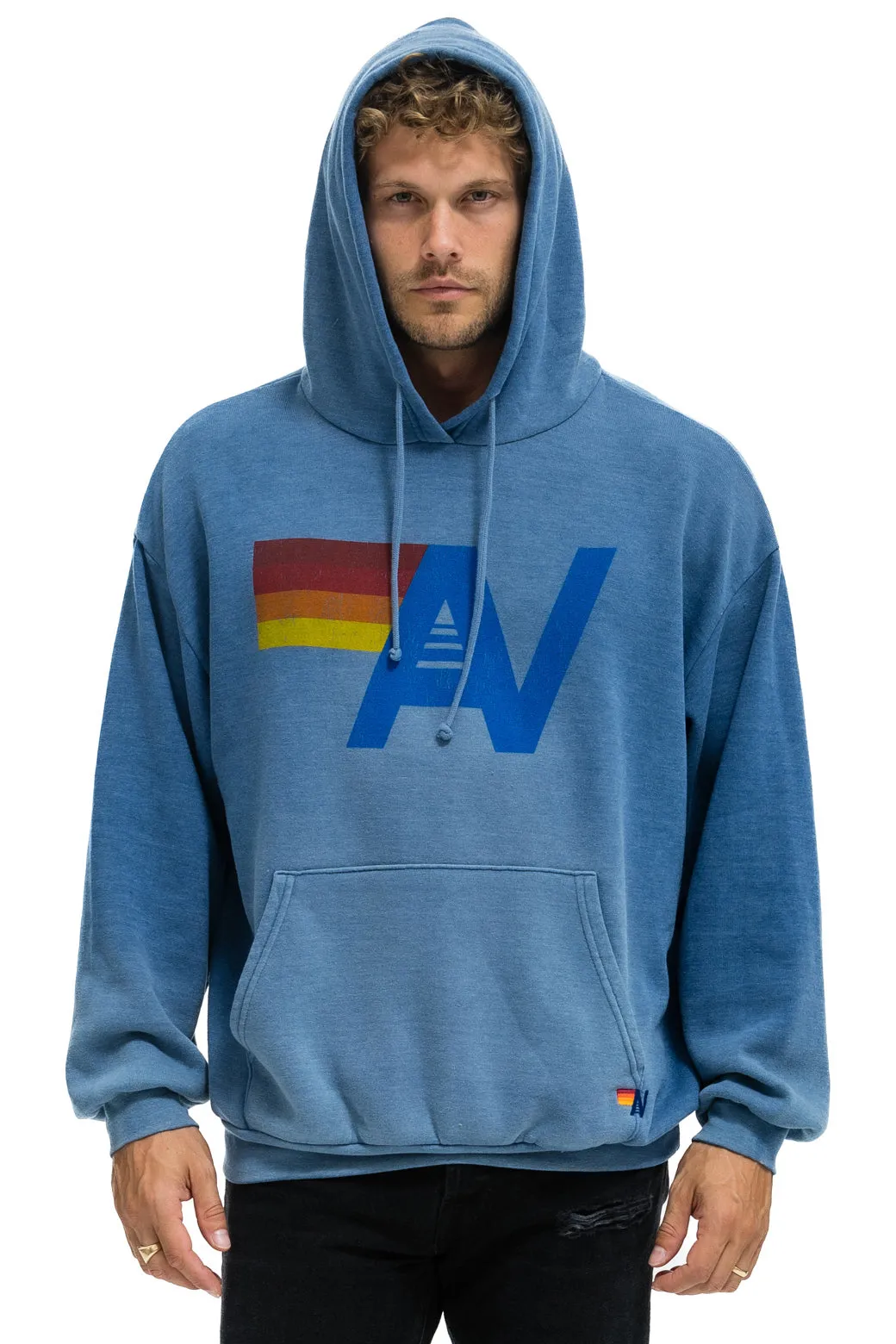 VINTAGE LOGO RELAXED PULLOVER HOODIE - FADED WATER