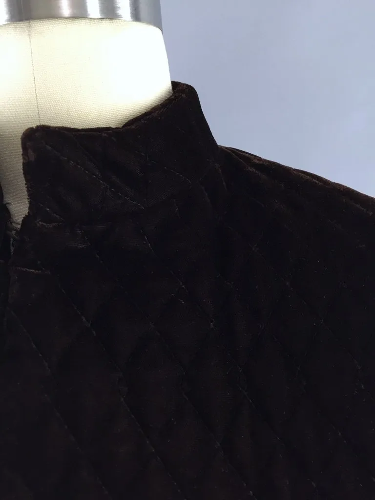 Vintage Ruth McCulloch Brown Quilted Velvet Jacket