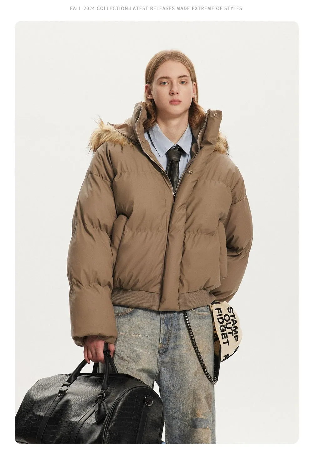 Wide Fur Collar Puffer Jacket