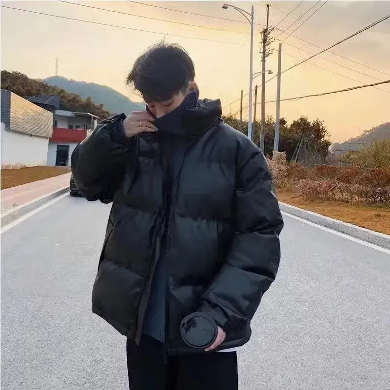 Winter Men's Down Cotton-padded Winter Coat Thick Black Puffer Jacket