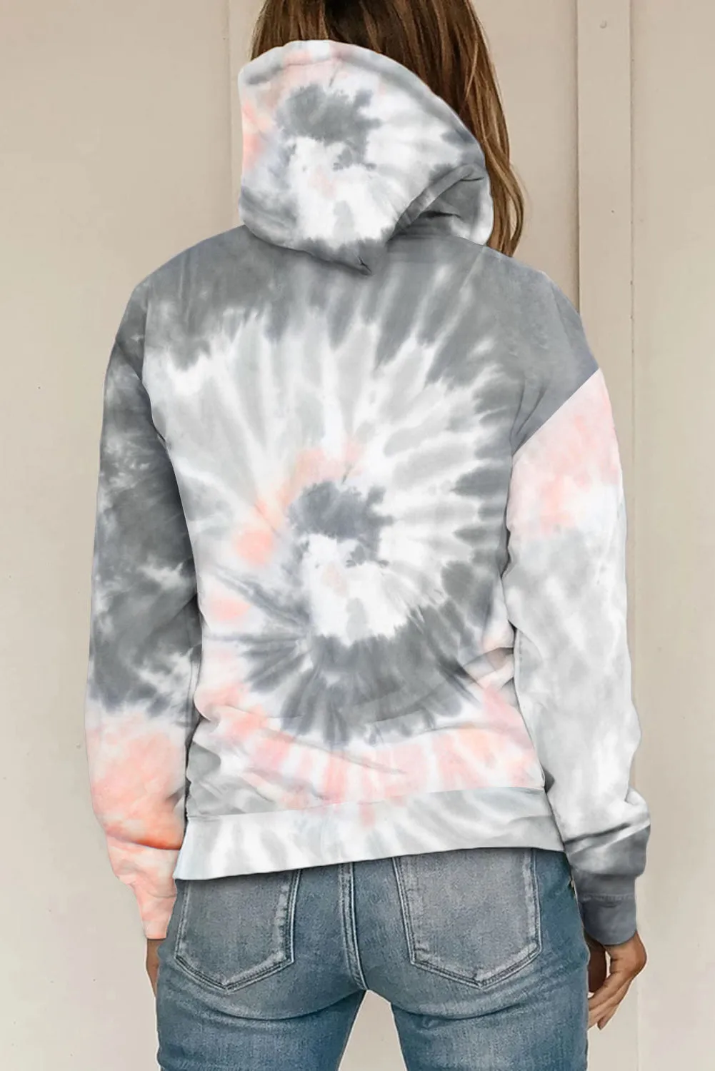 Womens Casual Long Sleeve Hoodies Tie Dye Pattern Hoodie Pullover