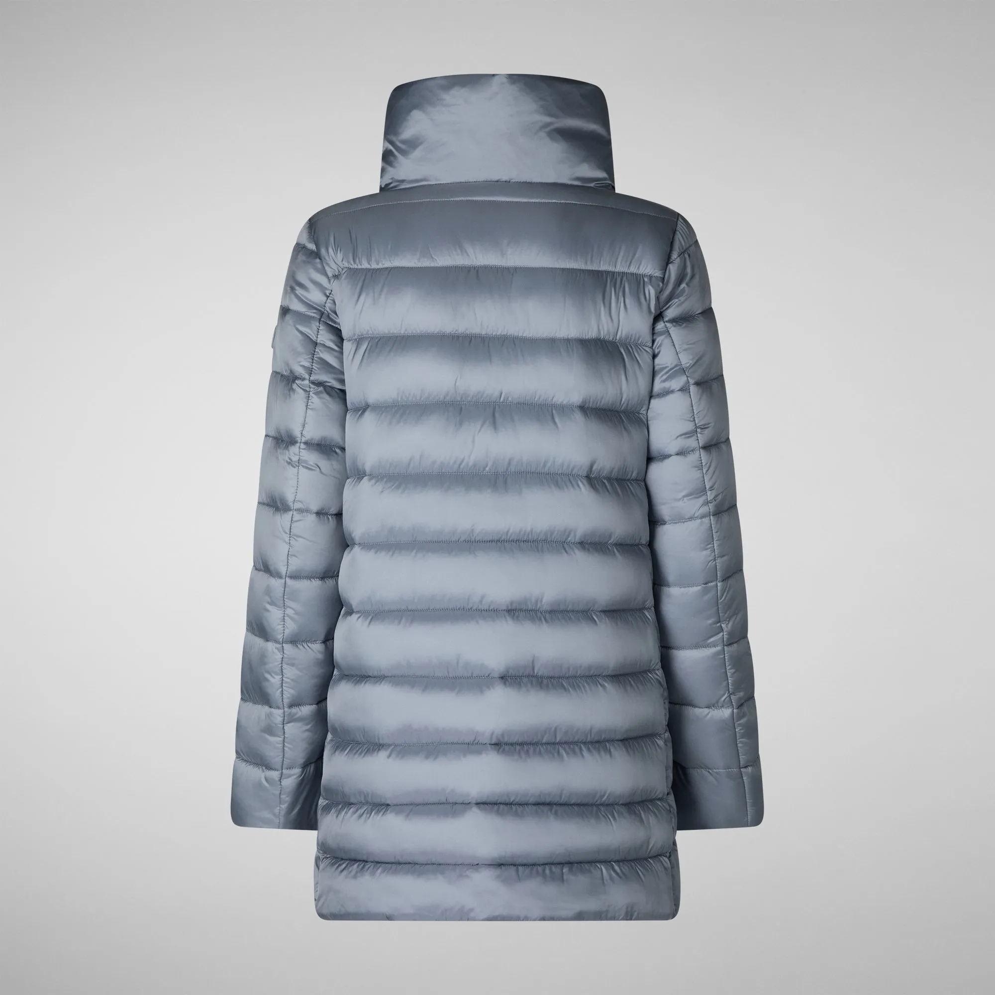 Women's Hooded Animal free Puffer Coat Lydia in blue fog