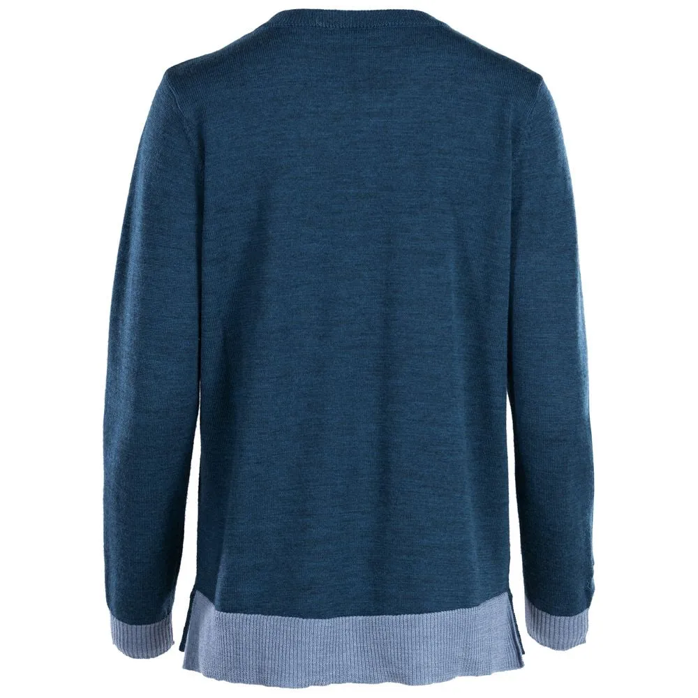 Womens Merino Crew Sweater (Petrol/Sky)